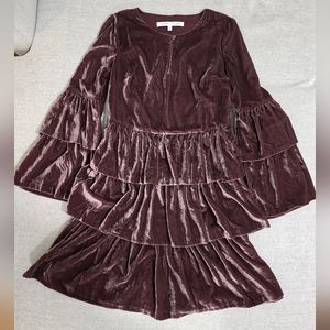 Banana Republic × Olivia Palermo tiered velvet dress